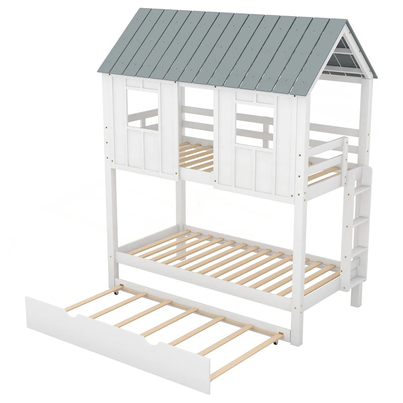 Charming Twin Size Bunk Bed with Special Design for Fun and Comfort