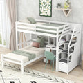 Twin Pine Loft Bunk Bed with Storage and Desk