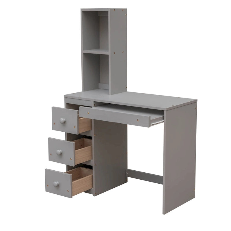 Twin Pine Loft Bunk Bed with Storage and Desk