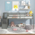 Twin Pine Loft Bed with Staircase & Fence